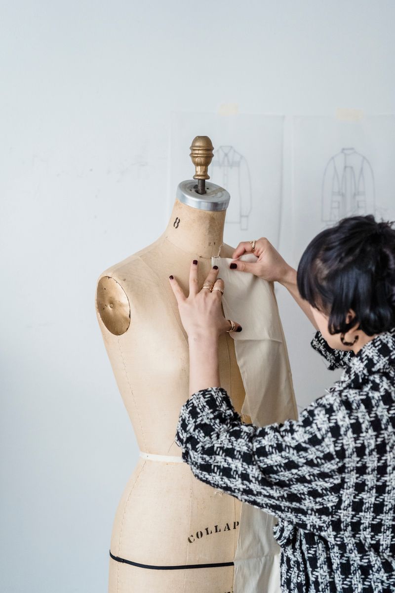 Fit sample on a dress stand